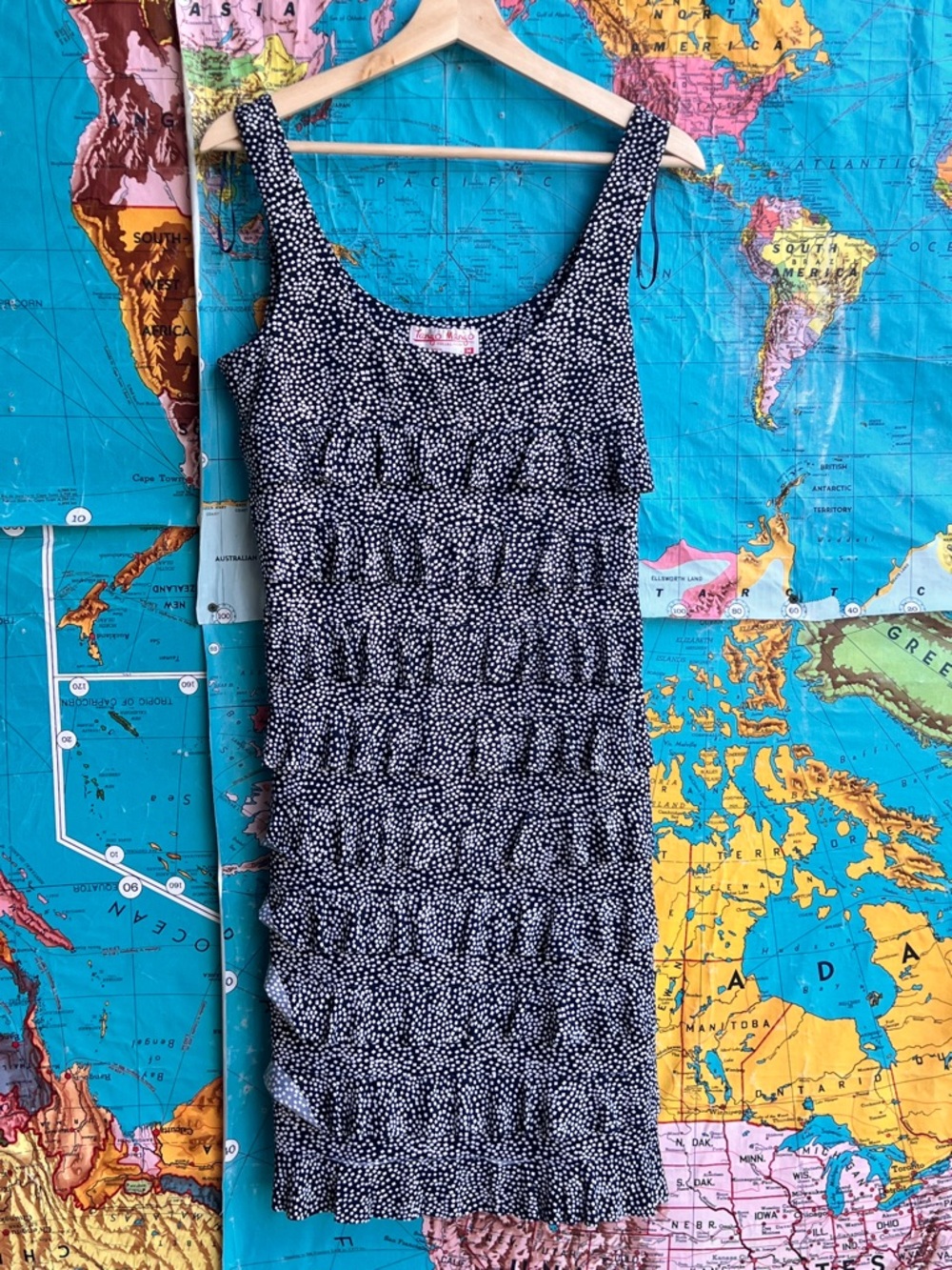 Tango Mango Polka Dot Ruffle Mini Dress - Sleeveless